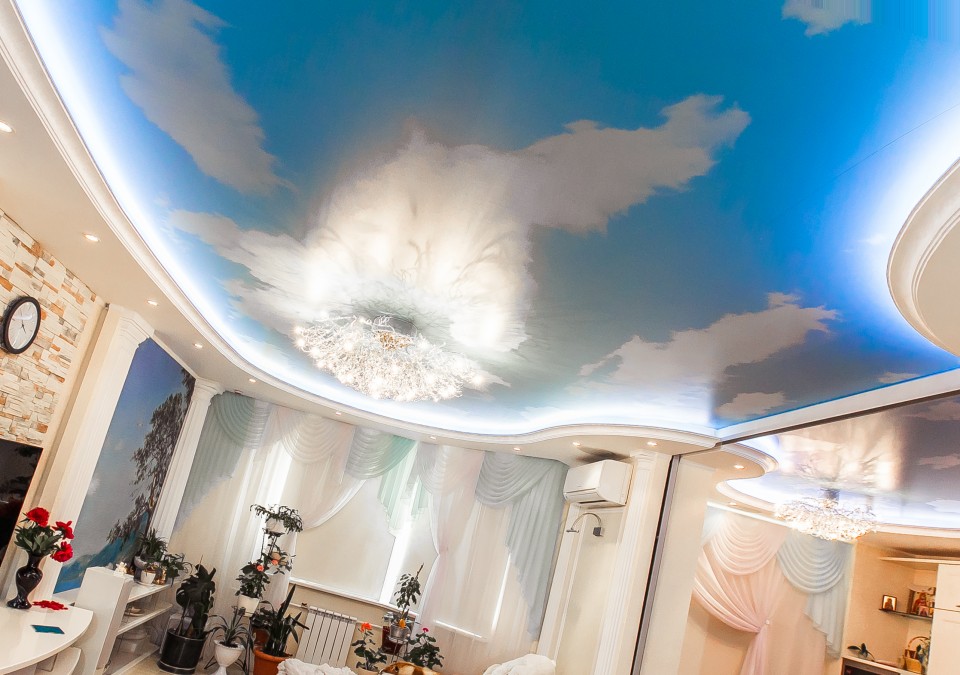Заказать потолок с фотопечатью в г. Ельники